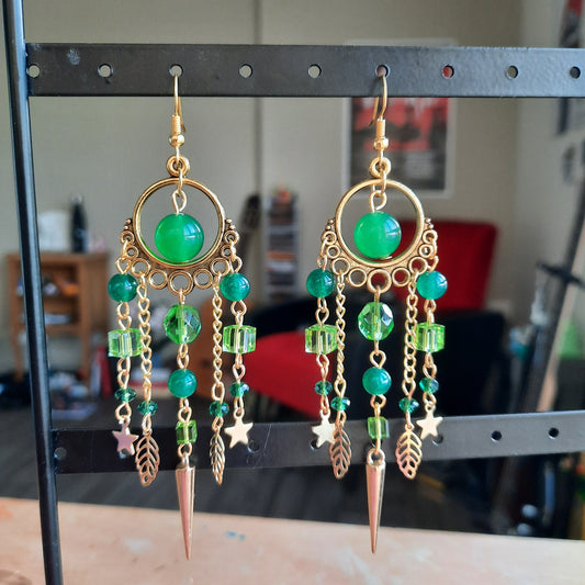 Boucles d'oreille "Forêt Dorée"