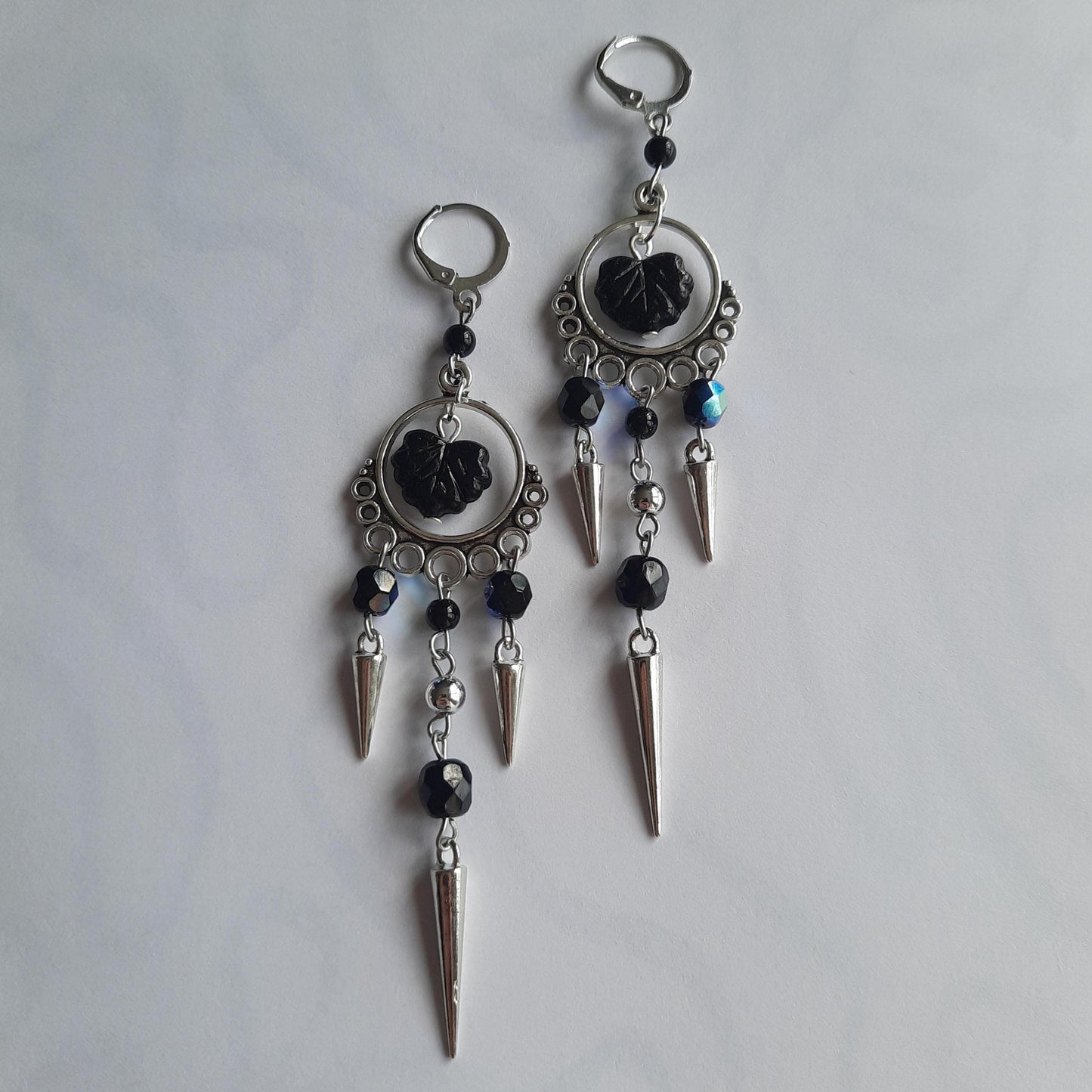 Boucles d'oreilles "Piques Noirs"