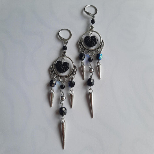 Boucles d'oreilles "Piques Noirs"