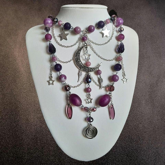 Collier "Lune Violette"