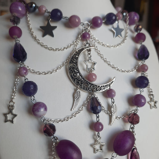 Collier "Lune Violette"