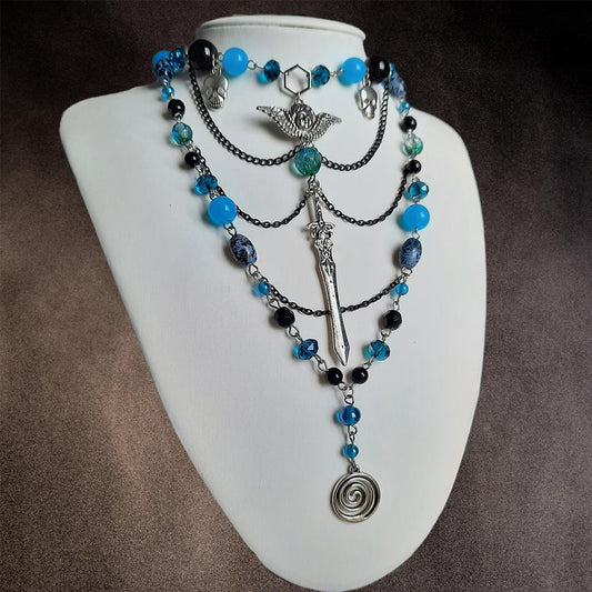 Collier "épée bleue"