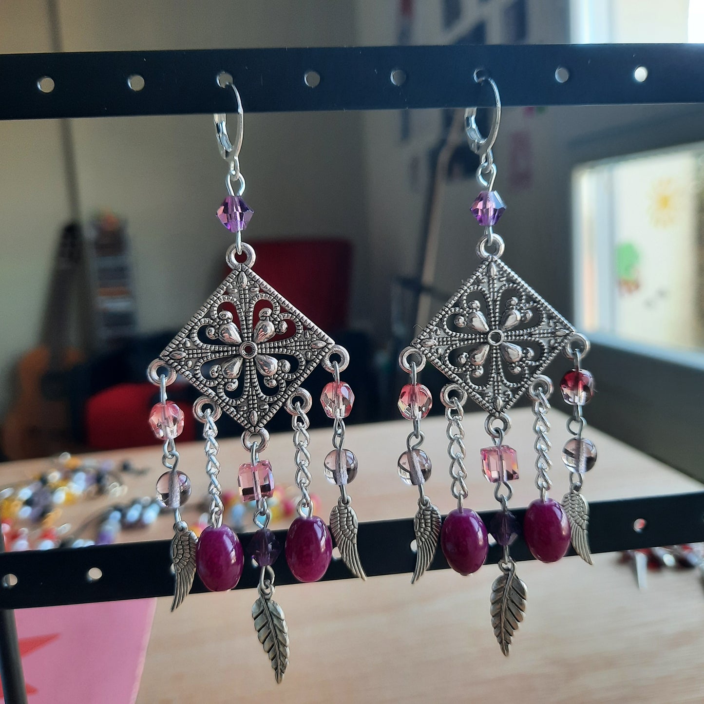 Boucles d'oreille "Pink Velvet"