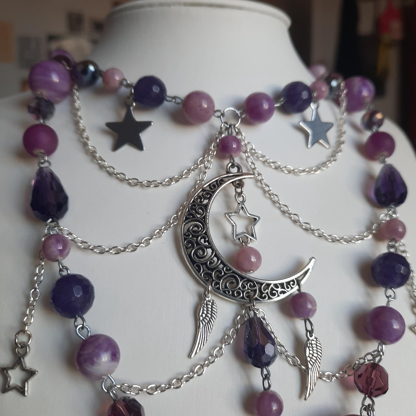 Collier "Lune Violette"