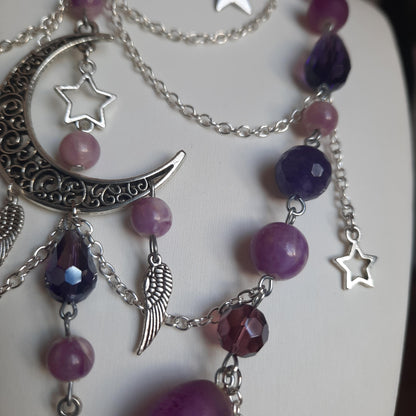 Collier "Lune Violette"