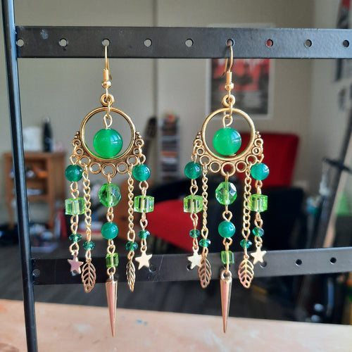 Boucles d'oreille "Forêt Dorée"