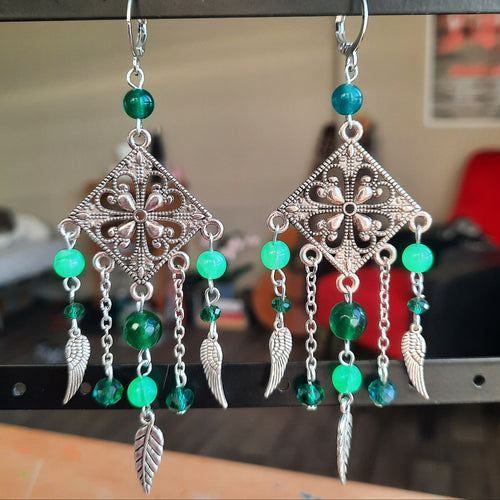 Boucles d'oreille "Green Velvet"