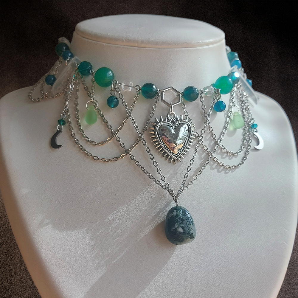 Collier "Moss Heart"