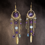 Boucles d'oreilles "Plumes Violettes"