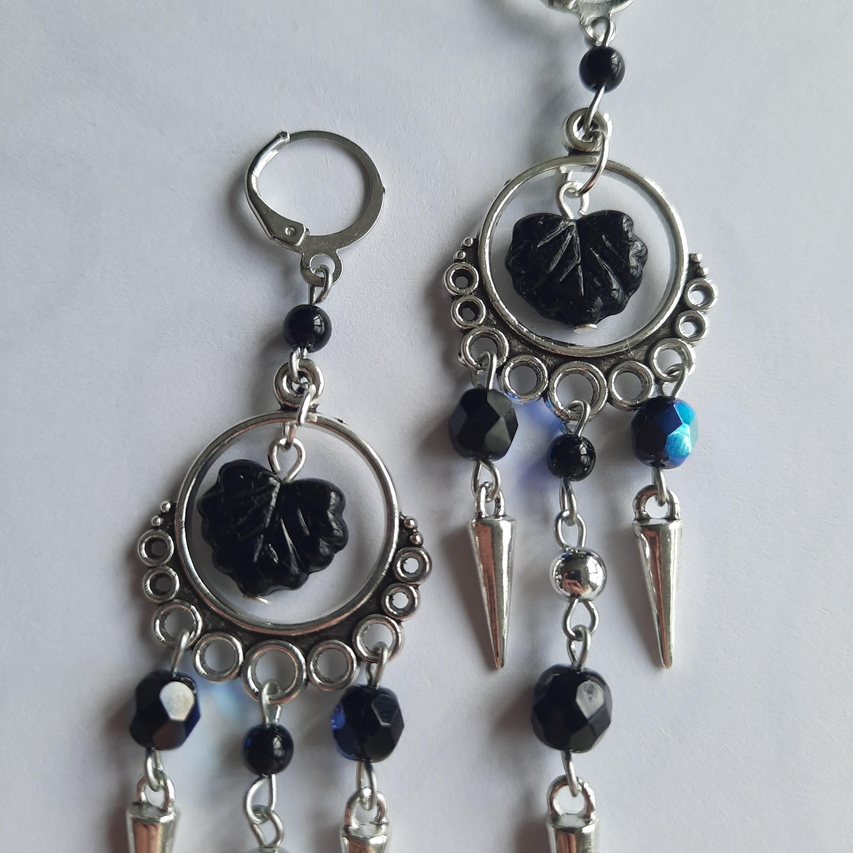 Boucles d'oreilles "Piques Noirs"