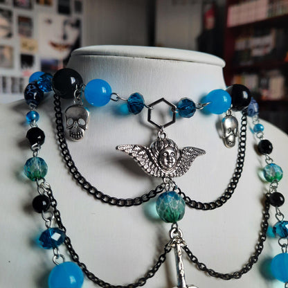 Collier "épée bleue"