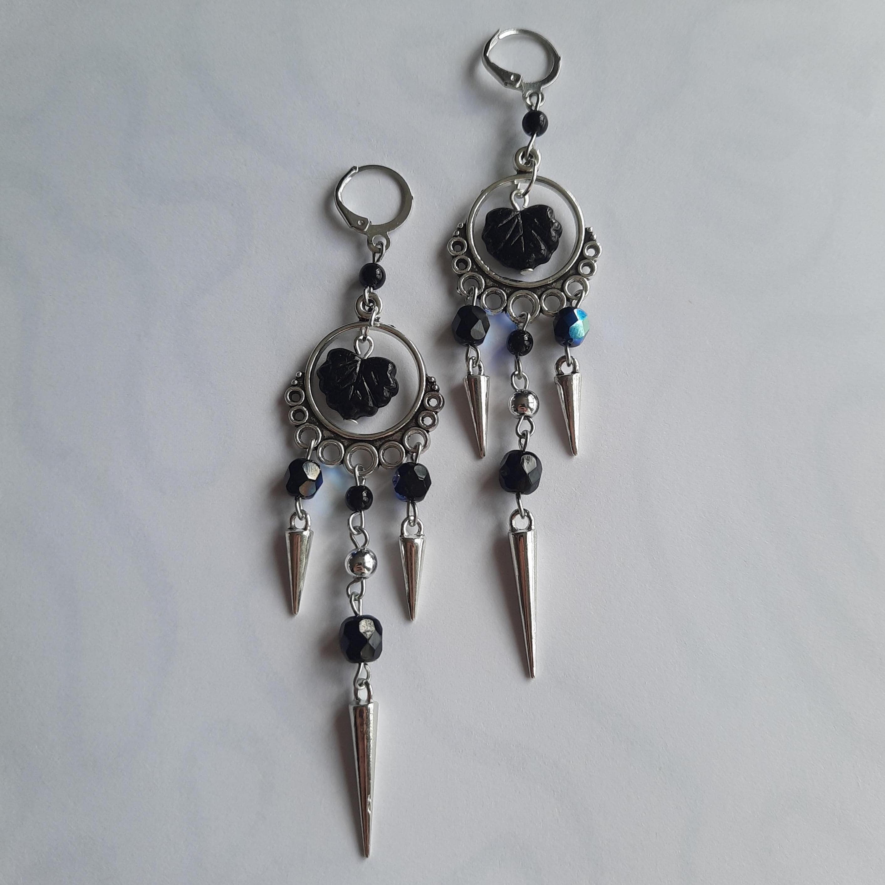 Boucles d'oreilles "Piques Noirs"