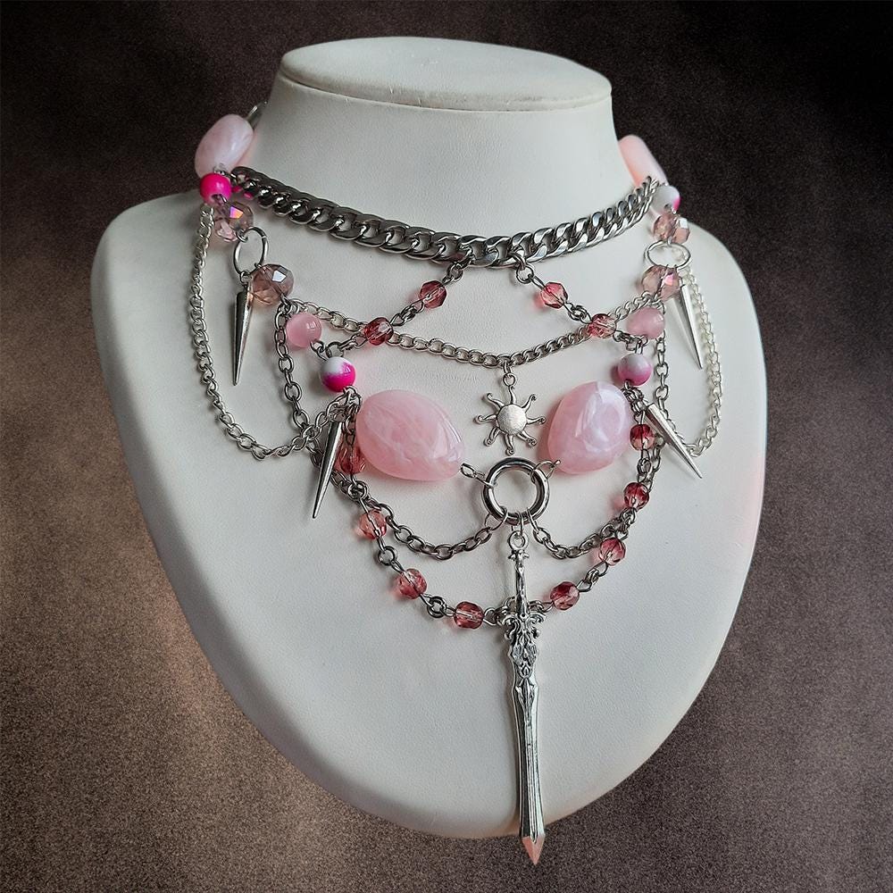 Collier "Pink Sword"