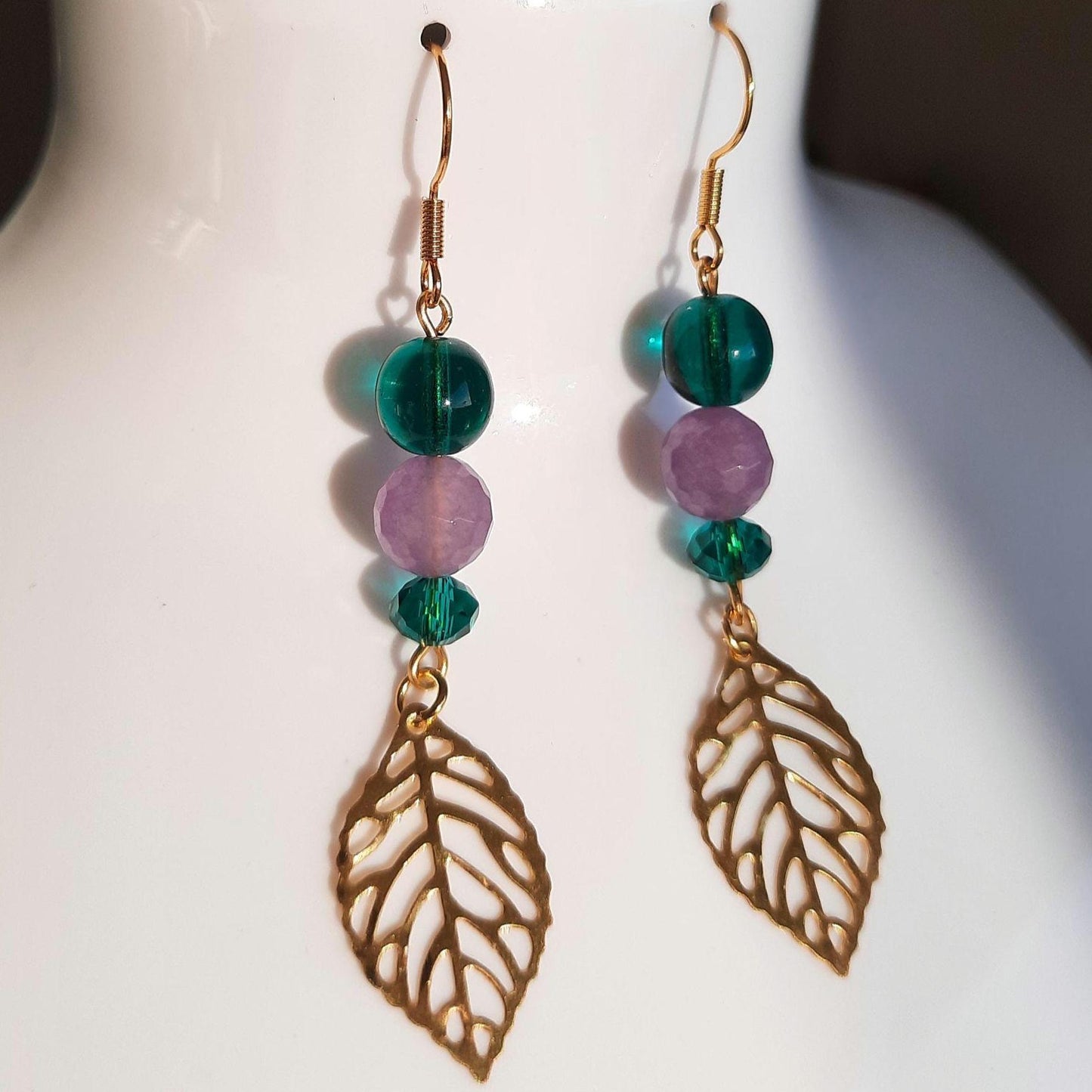 Boucles d'oreille "Feuille Dorée"