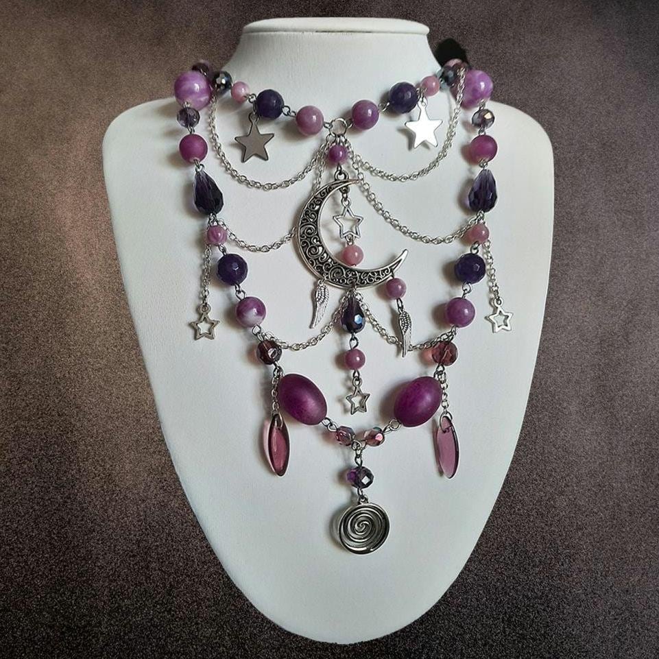 Collier "Lune Violette"