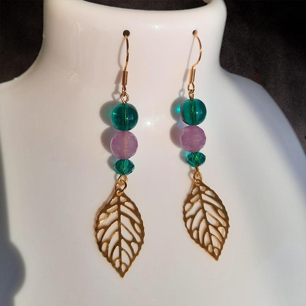 Boucles d'oreille "Feuille Dorée"