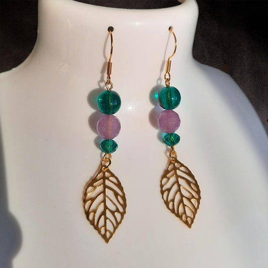 Boucles d'oreille "Feuille Dorée"