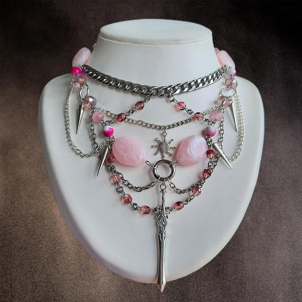 Collier "Pink Sword"