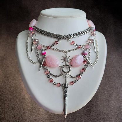 Collier "Pink Sword"