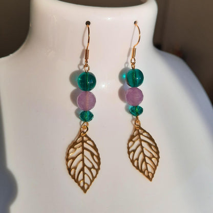 Boucles d'oreille "Feuille Dorée"