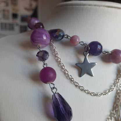 Collier "Lune Violette"