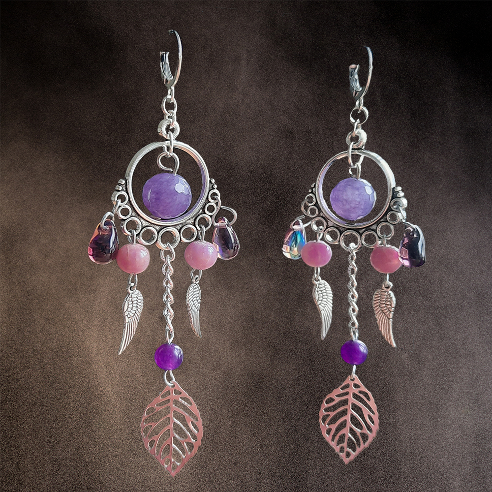 Boucles d'oreilles améthyste argentée