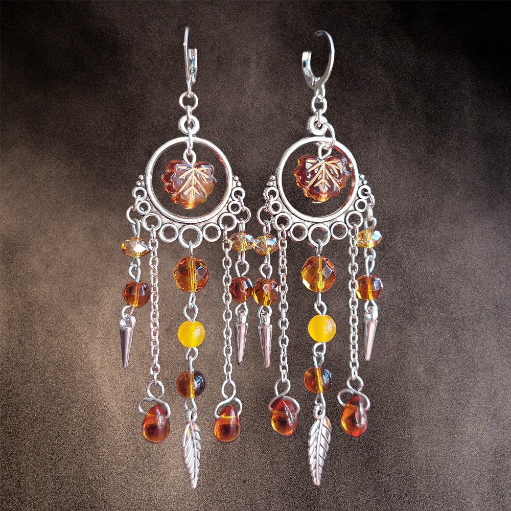 Boucles d'oreille "Feuille d'Automne"