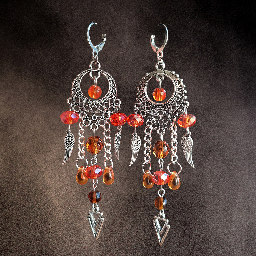 Boucles d'oreille "Rêves Oranges"