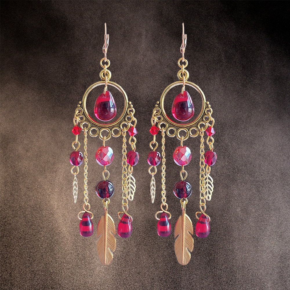 Boucles d'oreille "Vampire Doré"