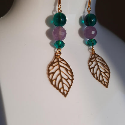 Boucles d'oreille "Feuille Dorée"