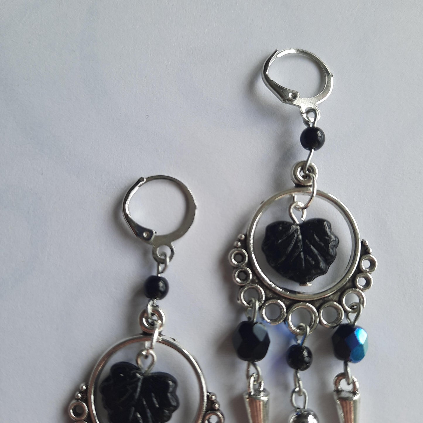 Boucles d'oreilles "Piques Noirs"