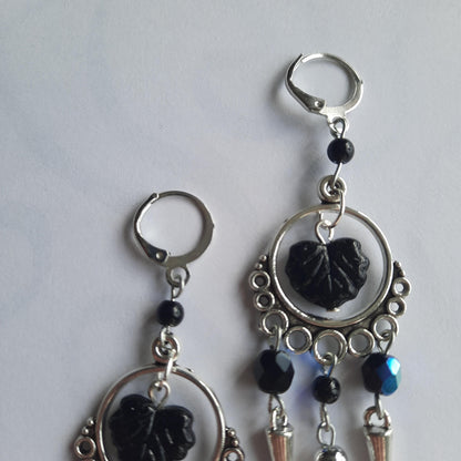 Boucles d'oreilles "Piques Noirs"
