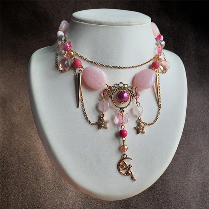 Collier "Fée Rose"
