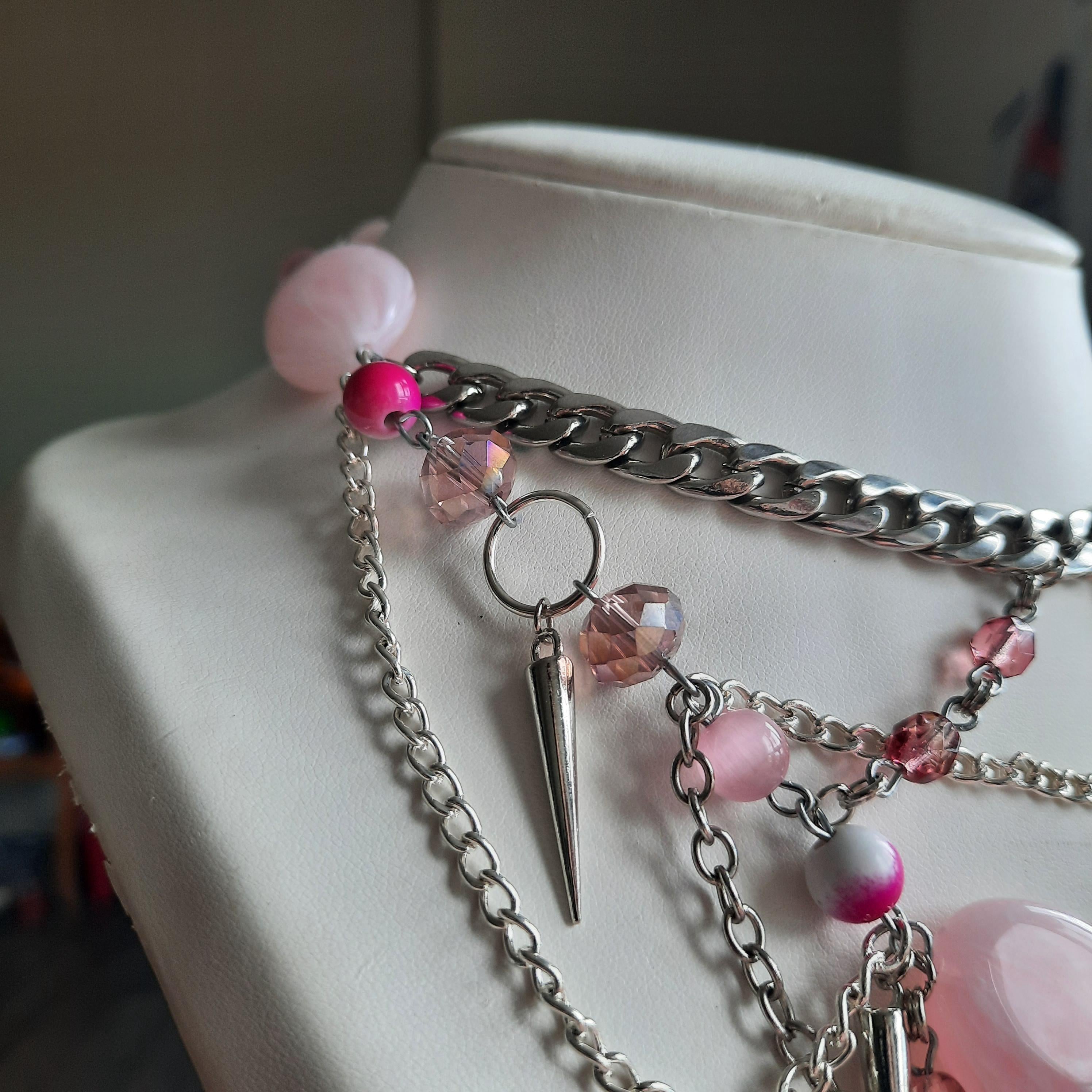 Collier "Pink Sword"