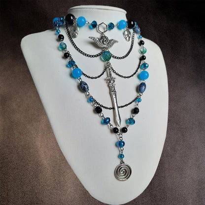 Collier "épée bleue"