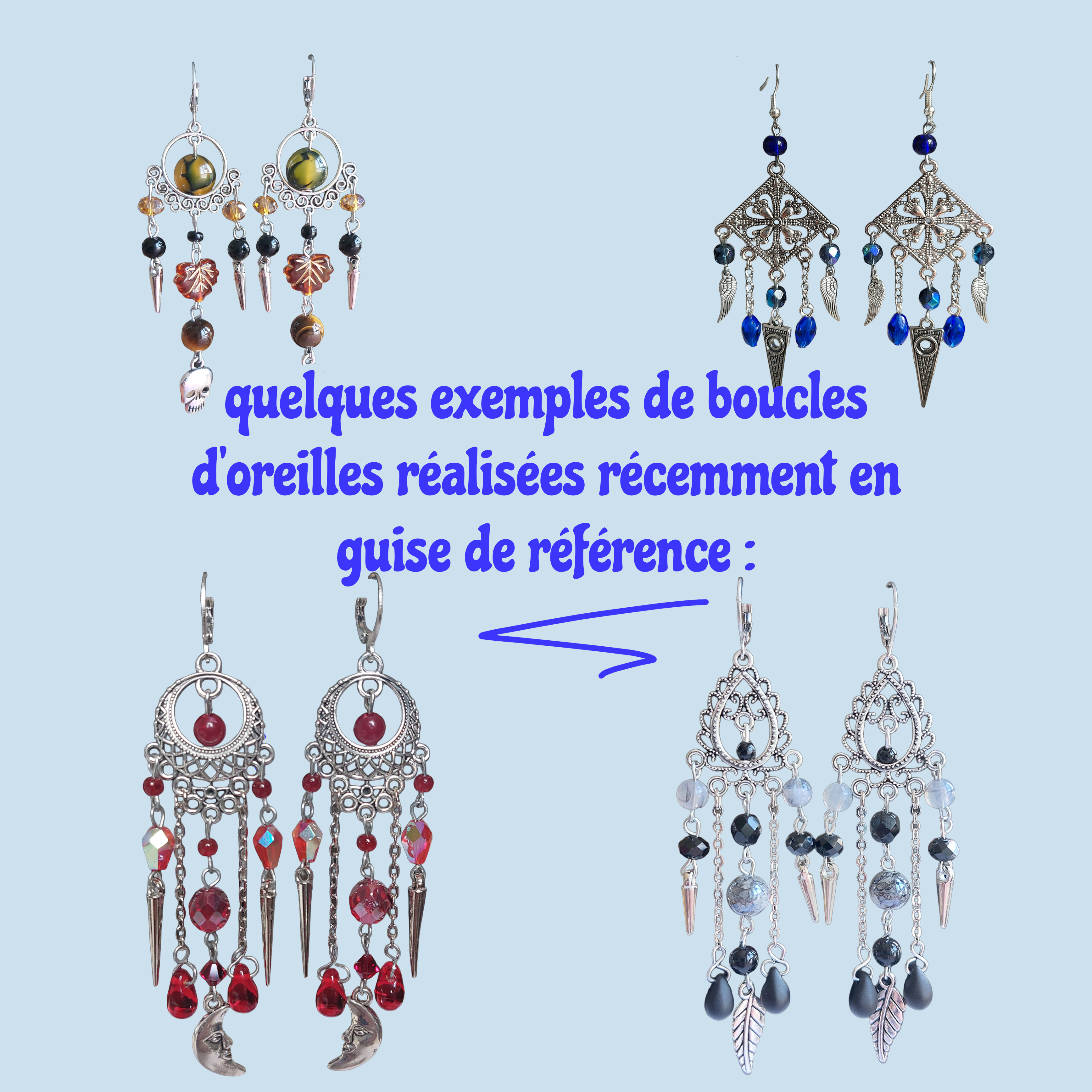 Boucles d'oreilles mystères argentées