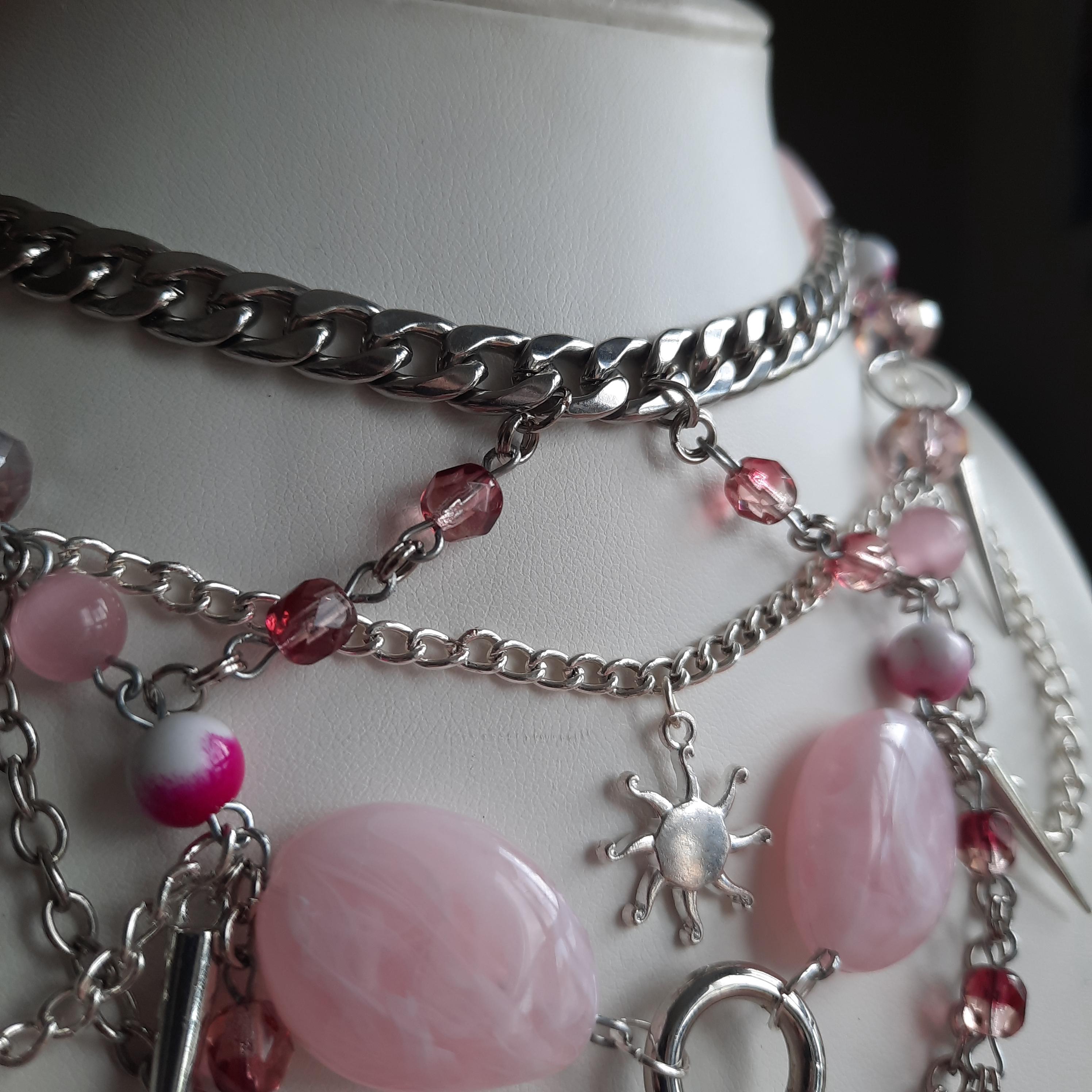 Collier "Pink Sword"