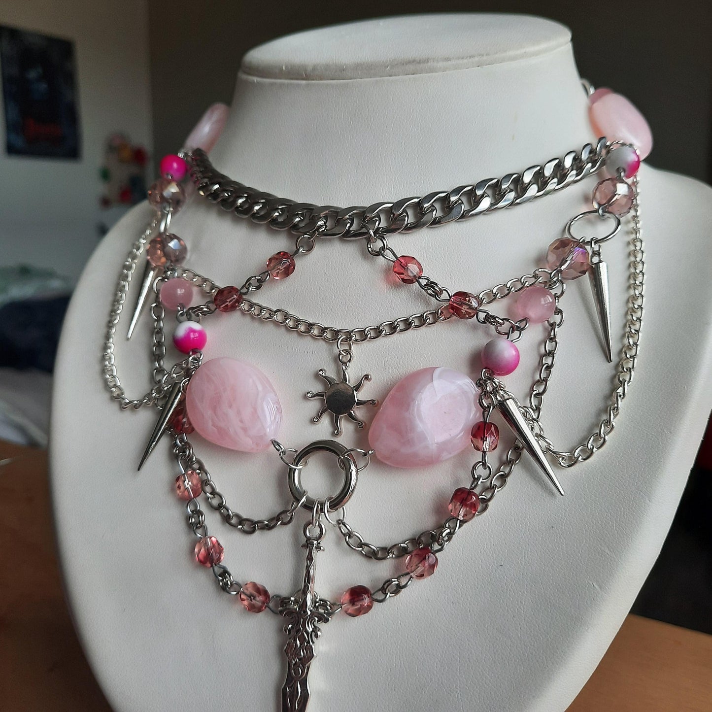 Collier "Pink Sword"