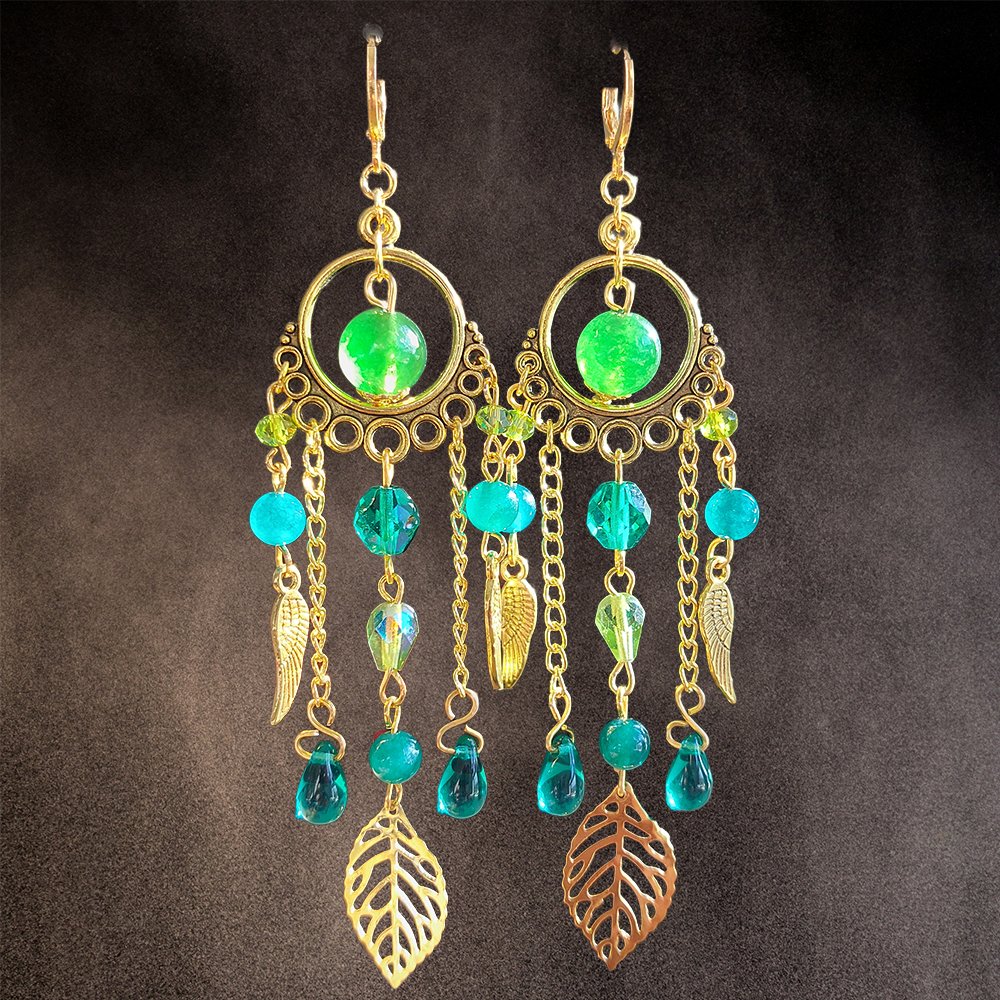 Boucles d'oreilles "Feuille Dorée"