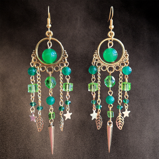 Boucles d'oreille "Forêt Dorée"