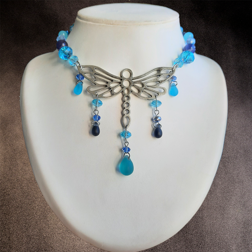 Collier  "Libellule bleue"