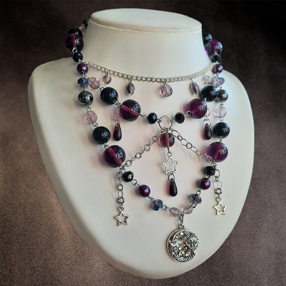 Collier "Petite Lune Violette"