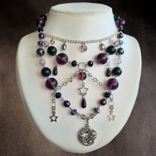 Collier "Petite Lune Violette"