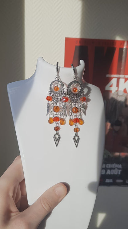 Boucles d'oreille "Rêves Oranges"
