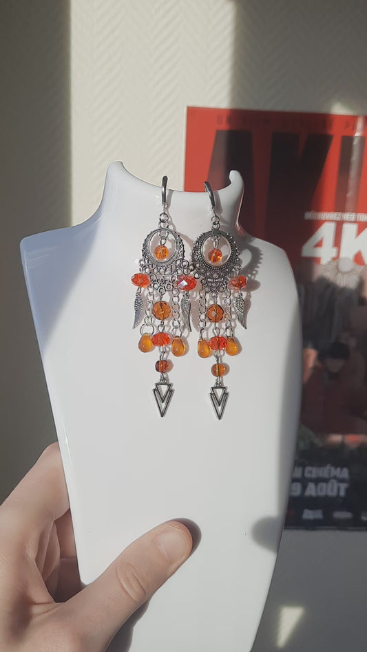 Boucles d'oreille "Rêves Oranges"