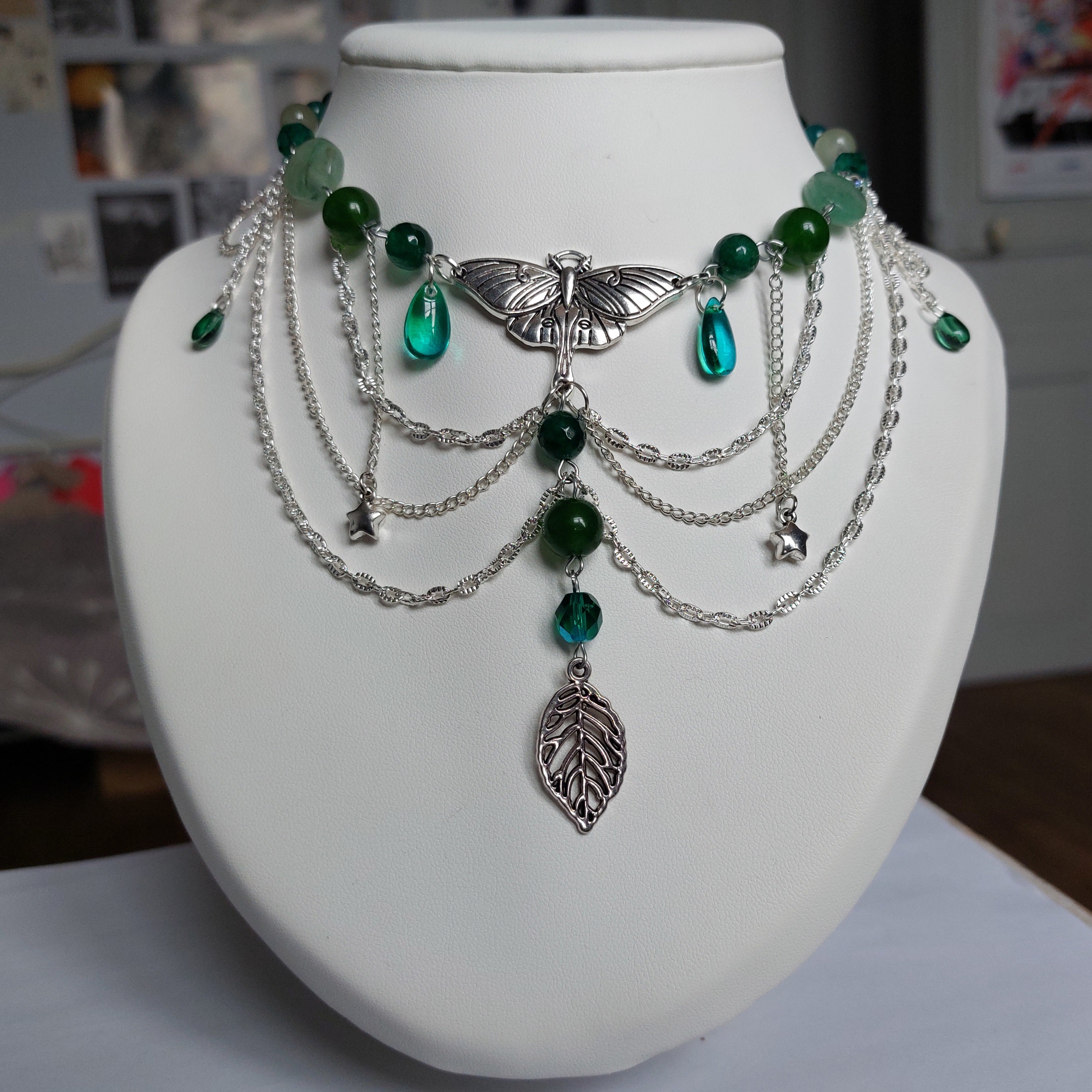 Collier "Papillon Vert"