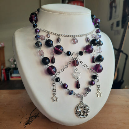 Collier "Petite Lune Violette"