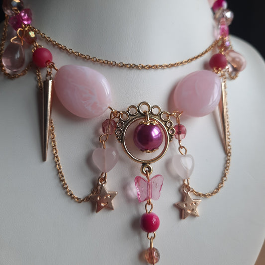 Collier "Fée Rose"