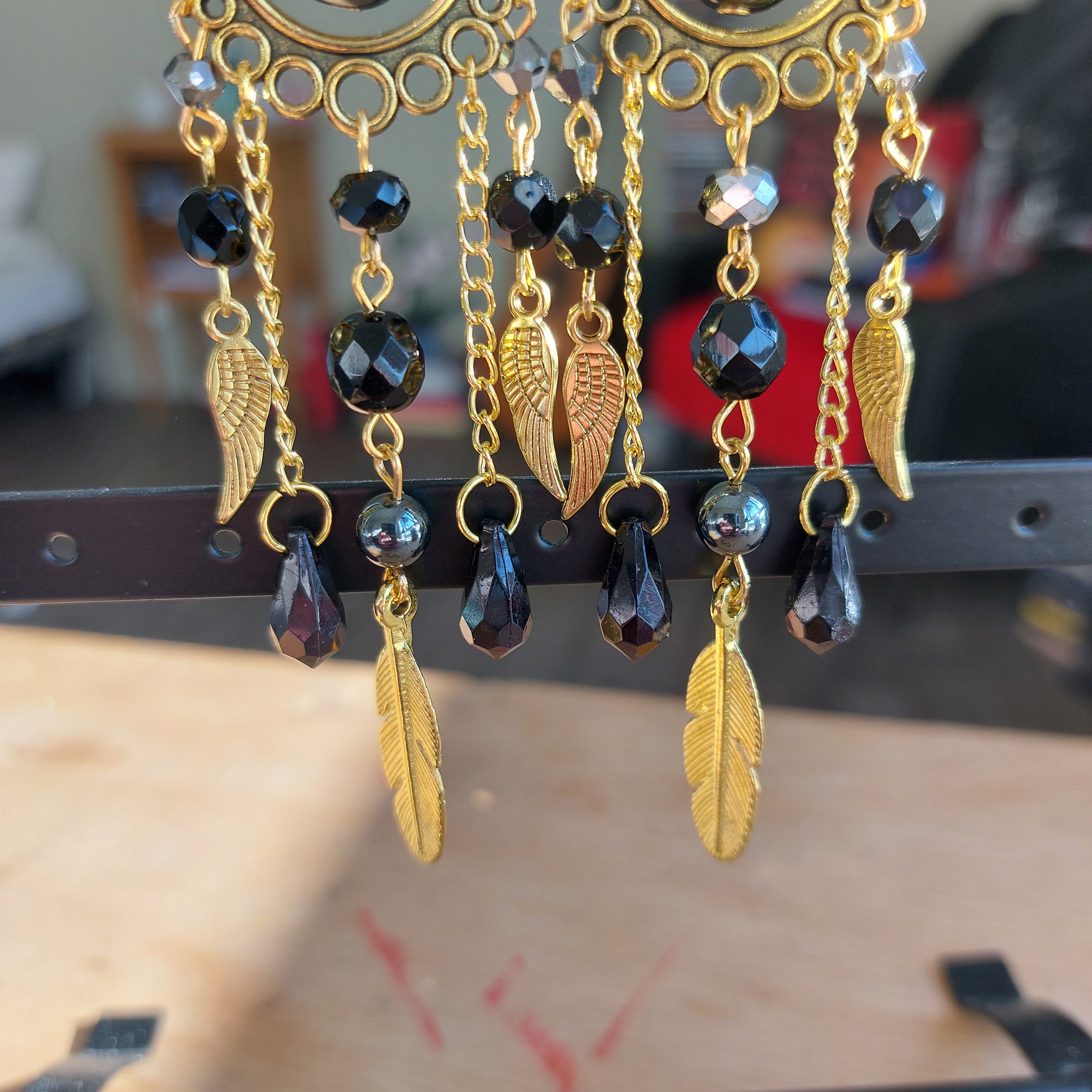 Boucles d'oreilles "Plume Dorée"