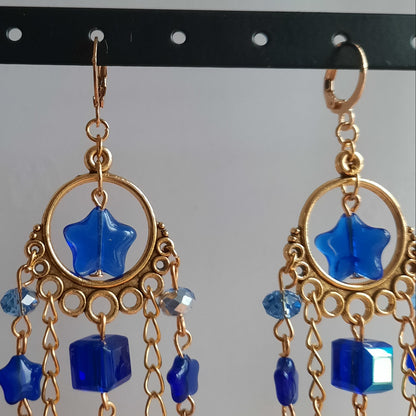 Boucles d'oreille "Etoile Bleue"